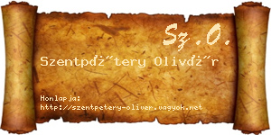 Szentpétery Olivér névjegykártya