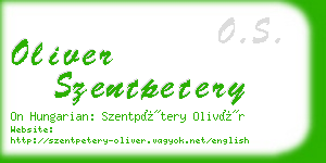 oliver szentpetery business card